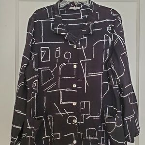 John Mark Black, White Abstract SzXL W/ Pockets